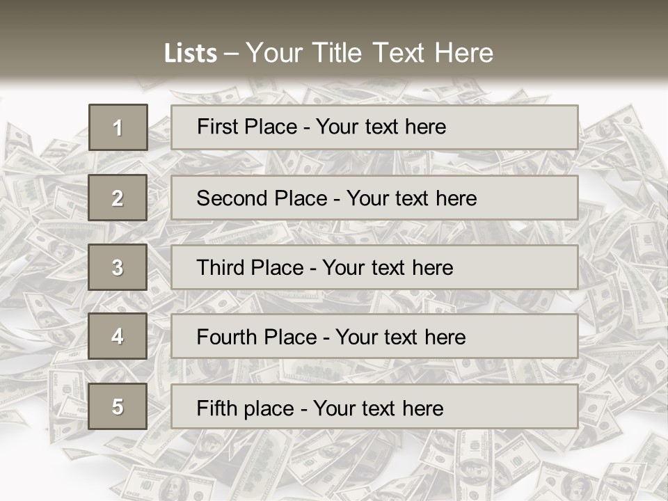 A Pile Of Money On A White Background PowerPoint Template