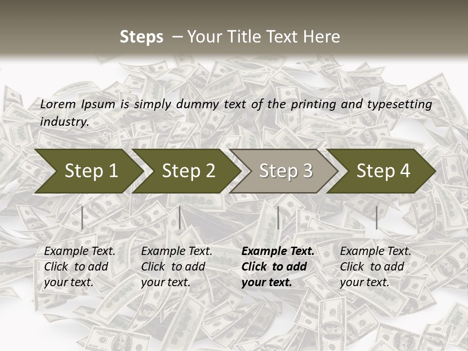 A Pile Of Money On A White Background PowerPoint Template