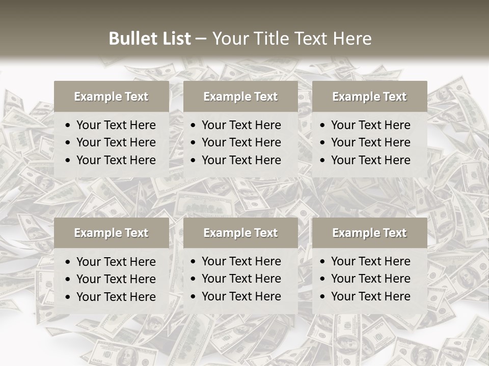 A Pile Of Money On A White Background PowerPoint Template