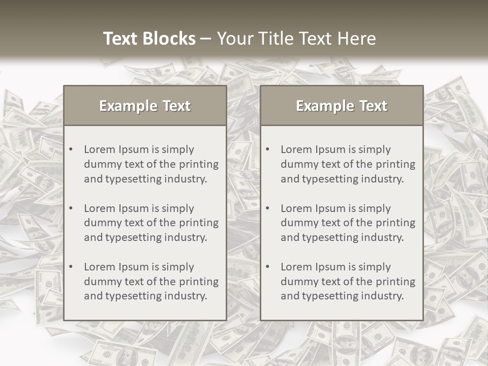 A Pile Of Money On A White Background PowerPoint Template