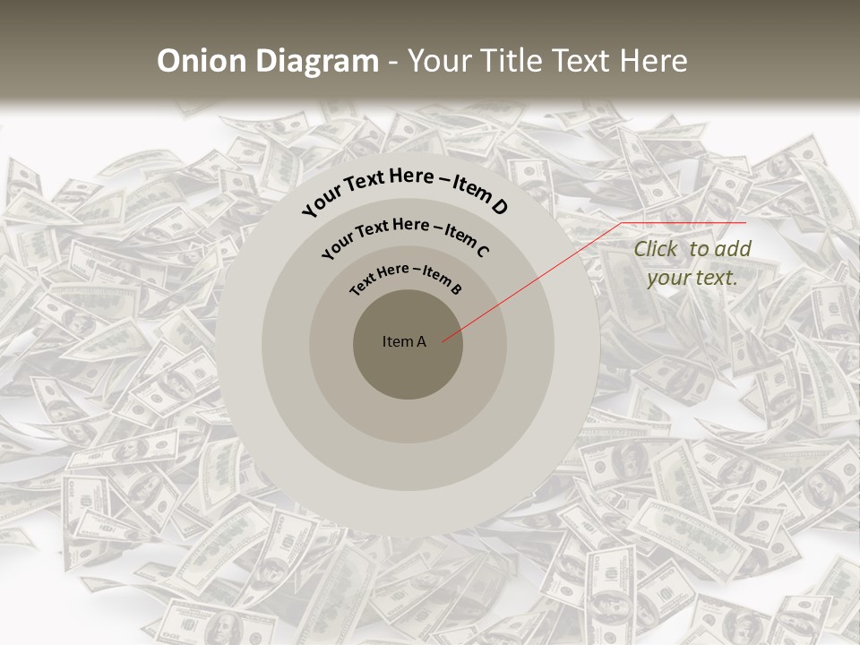 A Pile Of Money On A White Background PowerPoint Template