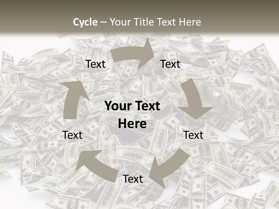 A Pile Of Money On A White Background PowerPoint Template