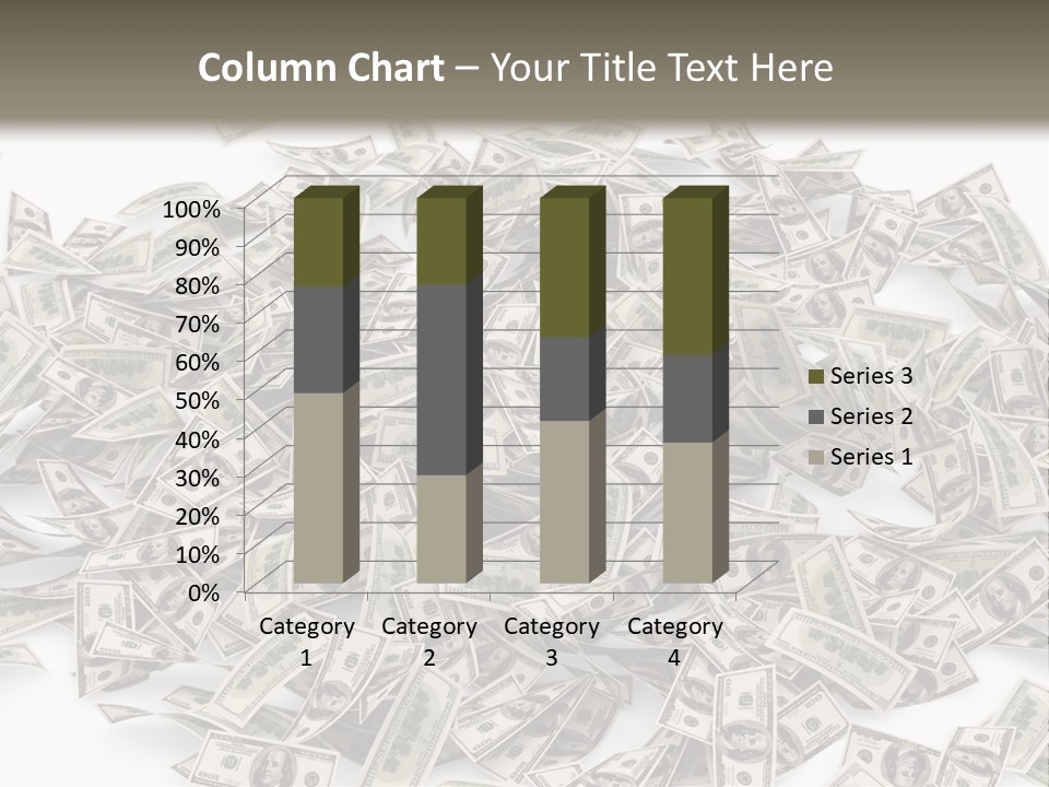 A Pile Of Money On A White Background PowerPoint Template