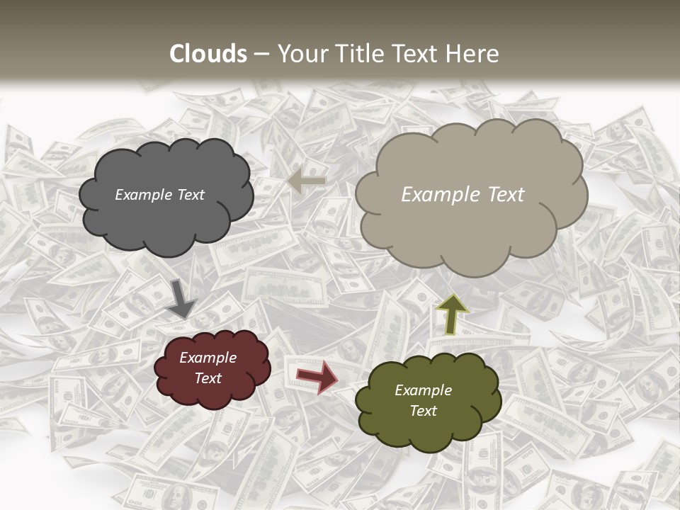 A Pile Of Money On A White Background PowerPoint Template