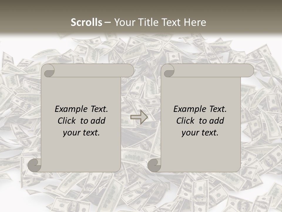 A Pile Of Money On A White Background PowerPoint Template