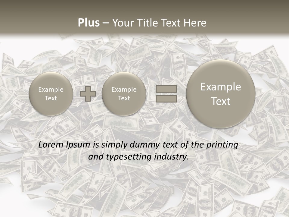 A Pile Of Money On A White Background PowerPoint Template