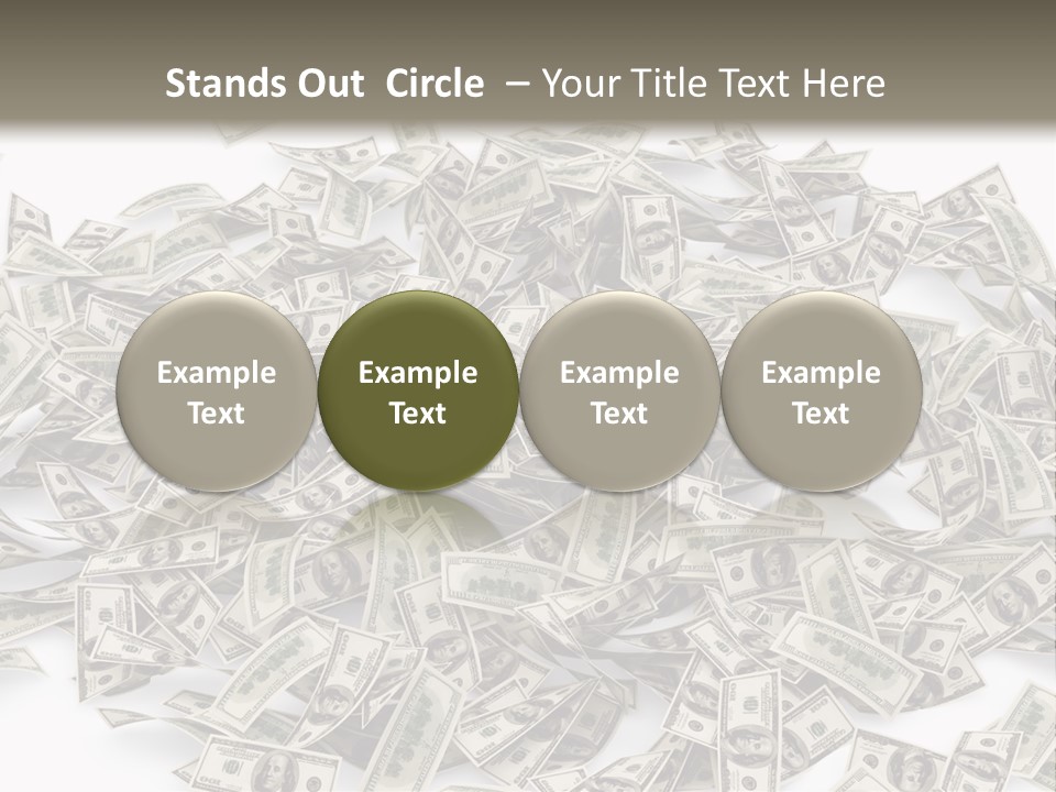A Pile Of Money On A White Background PowerPoint Template