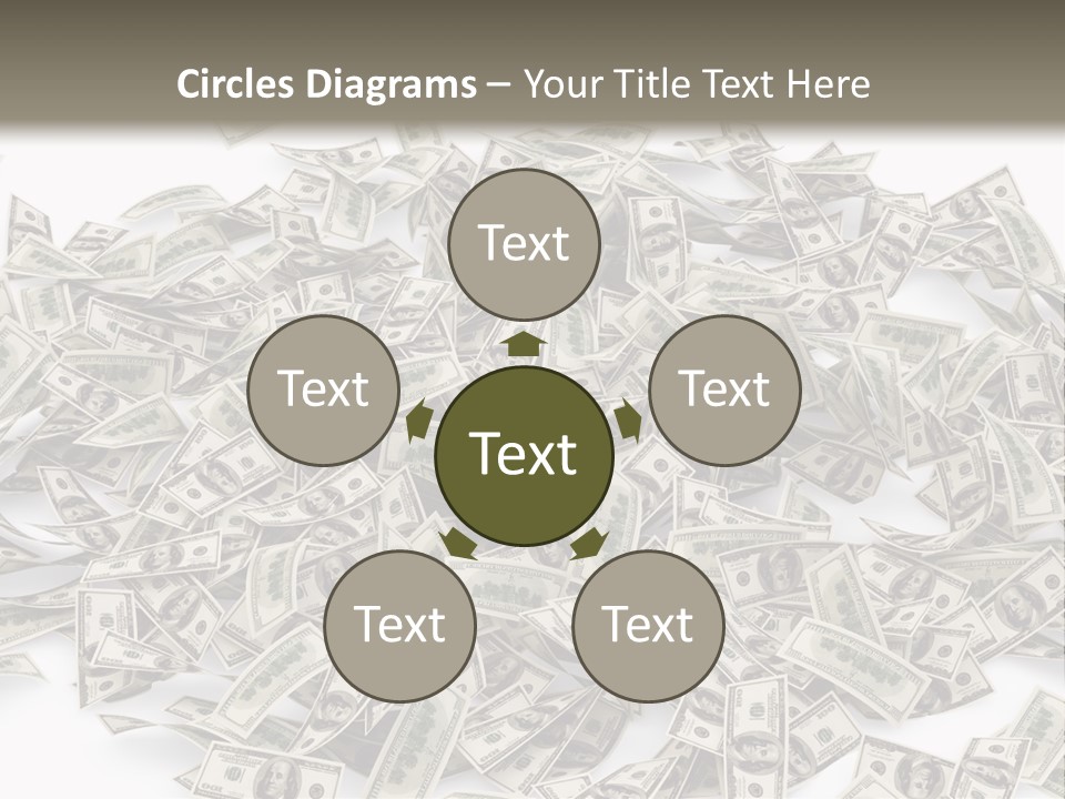 A Pile Of Money On A White Background PowerPoint Template