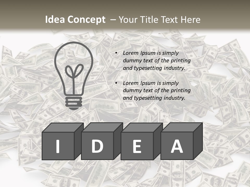 A Pile Of Money On A White Background PowerPoint Template