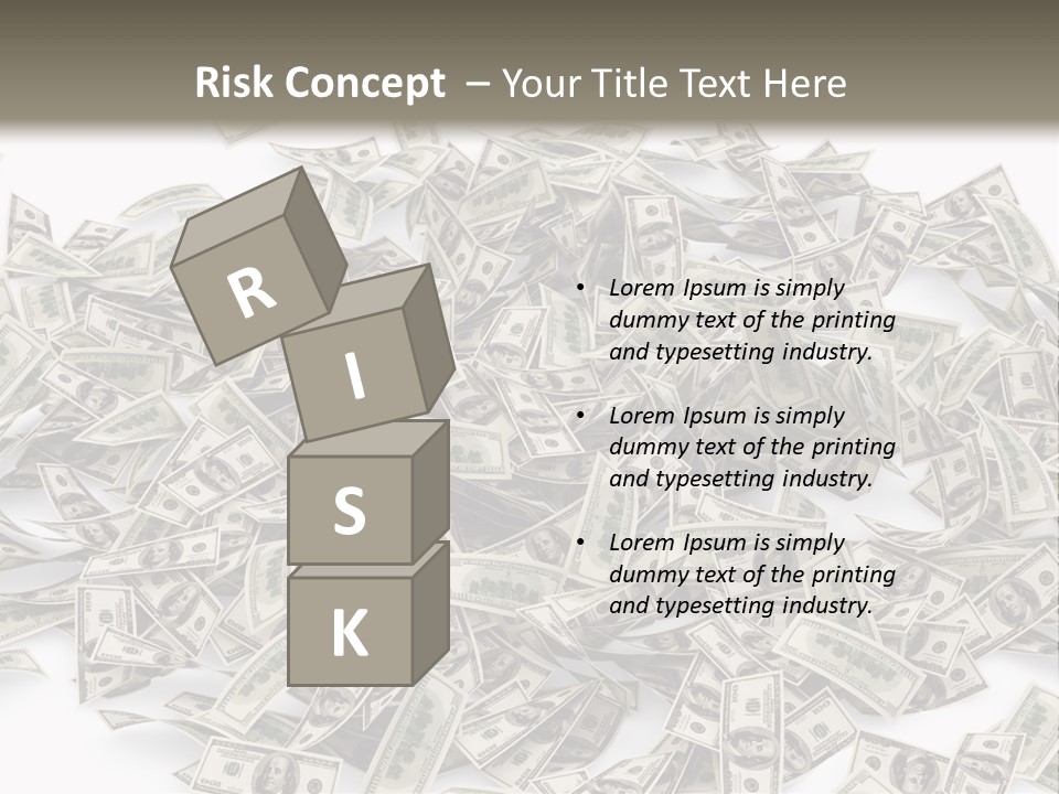 A Pile Of Money On A White Background PowerPoint Template