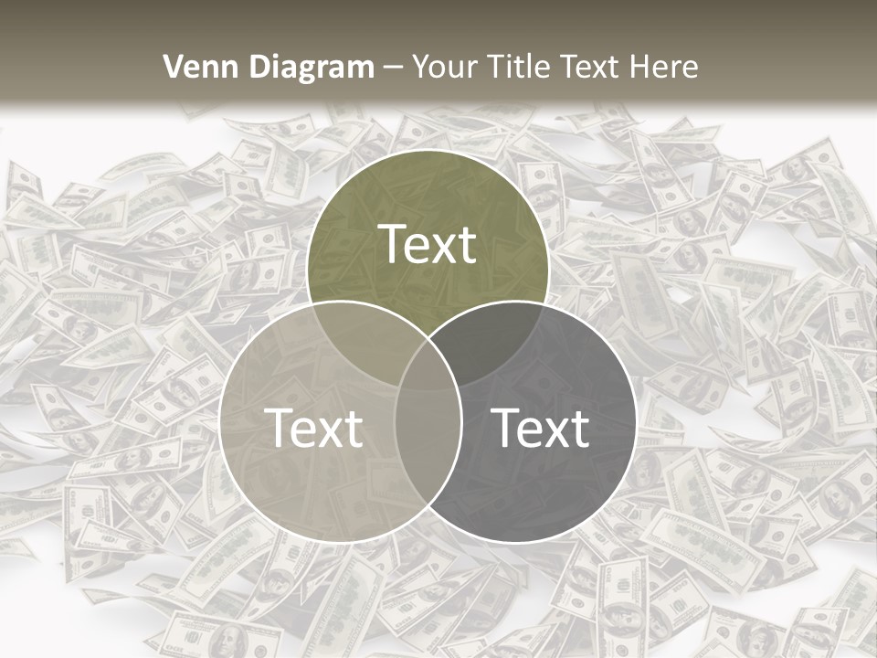 A Pile Of Money On A White Background PowerPoint Template