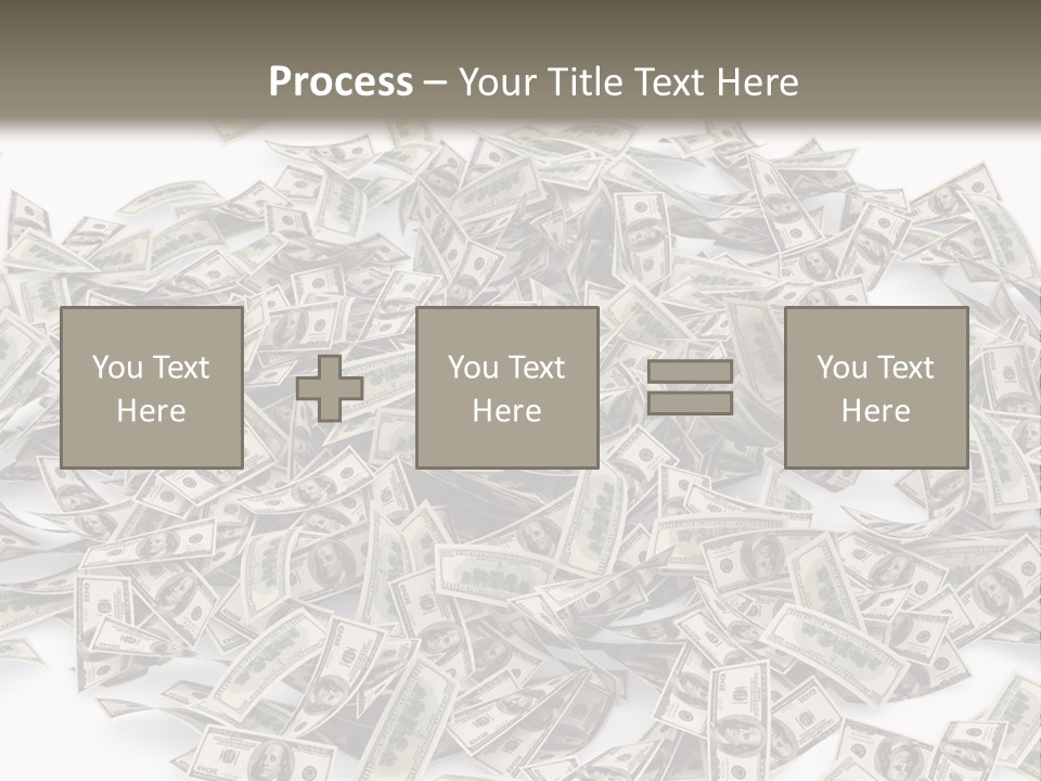 A Pile Of Money On A White Background PowerPoint Template
