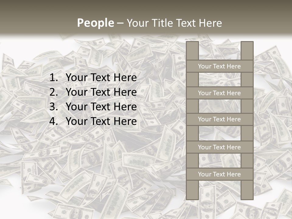A Pile Of Money On A White Background PowerPoint Template