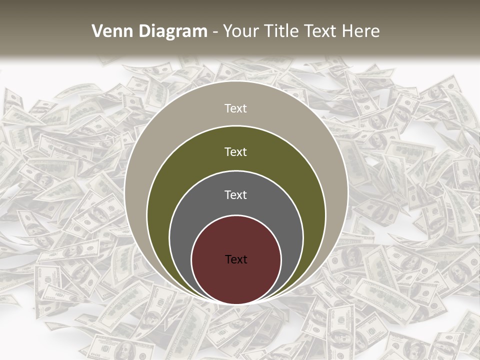 A Pile Of Money On A White Background PowerPoint Template