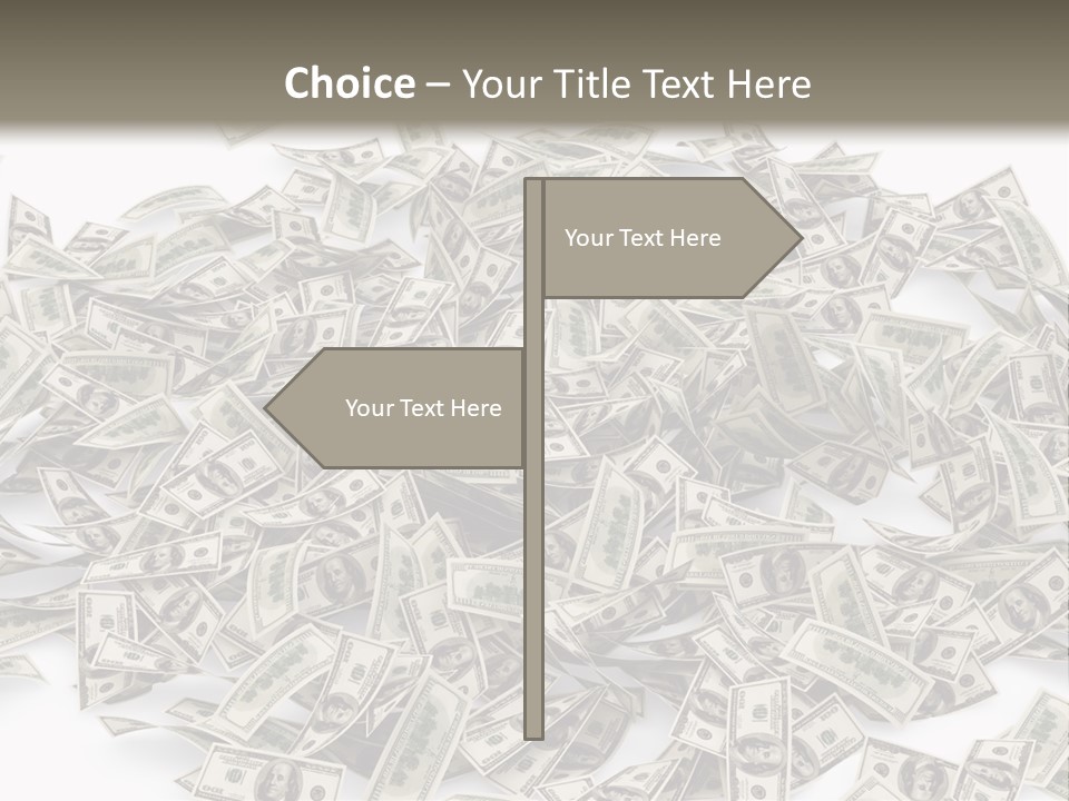 A Pile Of Money On A White Background PowerPoint Template