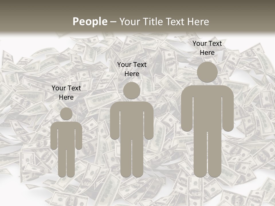 A Pile Of Money On A White Background PowerPoint Template