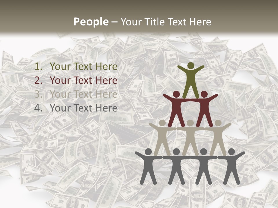 A Pile Of Money On A White Background PowerPoint Template