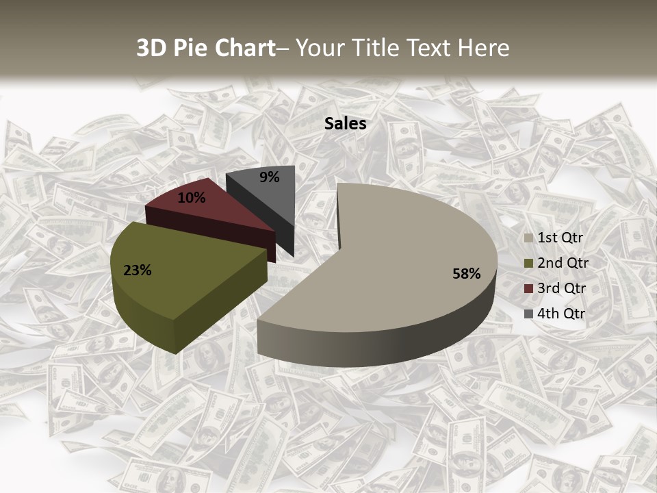 A Pile Of Money On A White Background PowerPoint Template