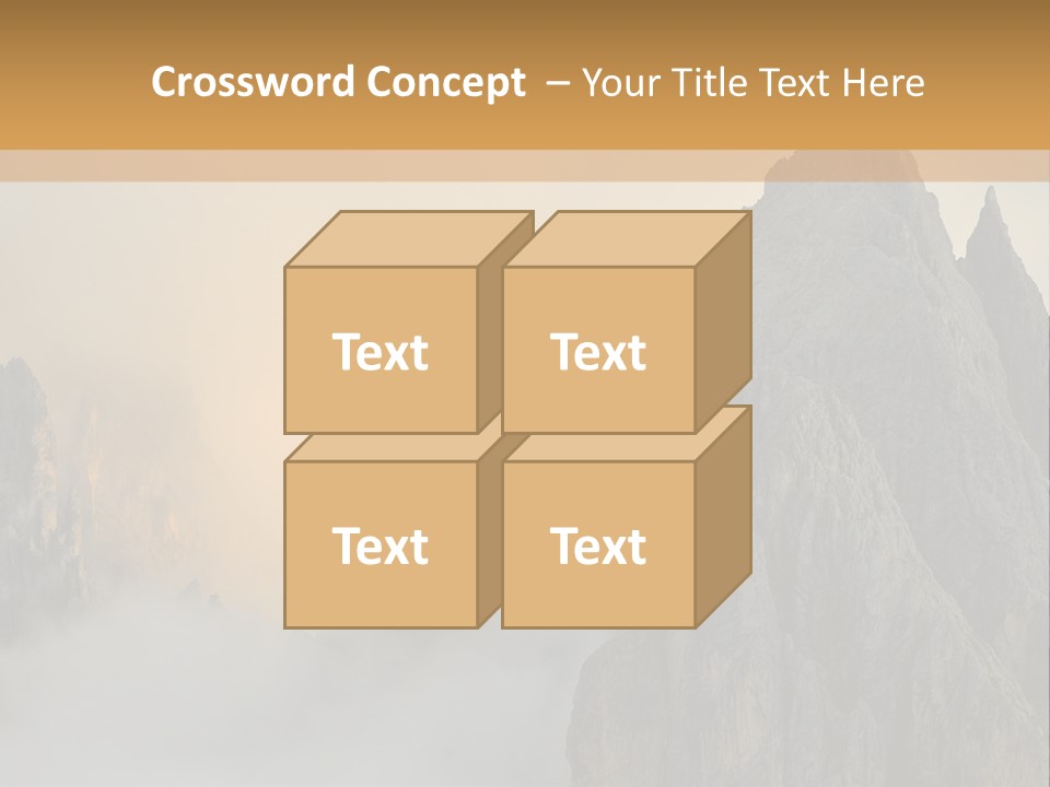 A Picture Of A Mountain With Clouds Coming Out Of It PowerPoint Template