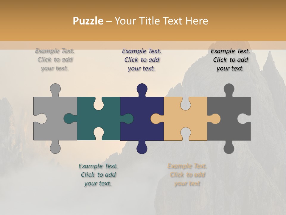 A Picture Of A Mountain With Clouds Coming Out Of It PowerPoint Template