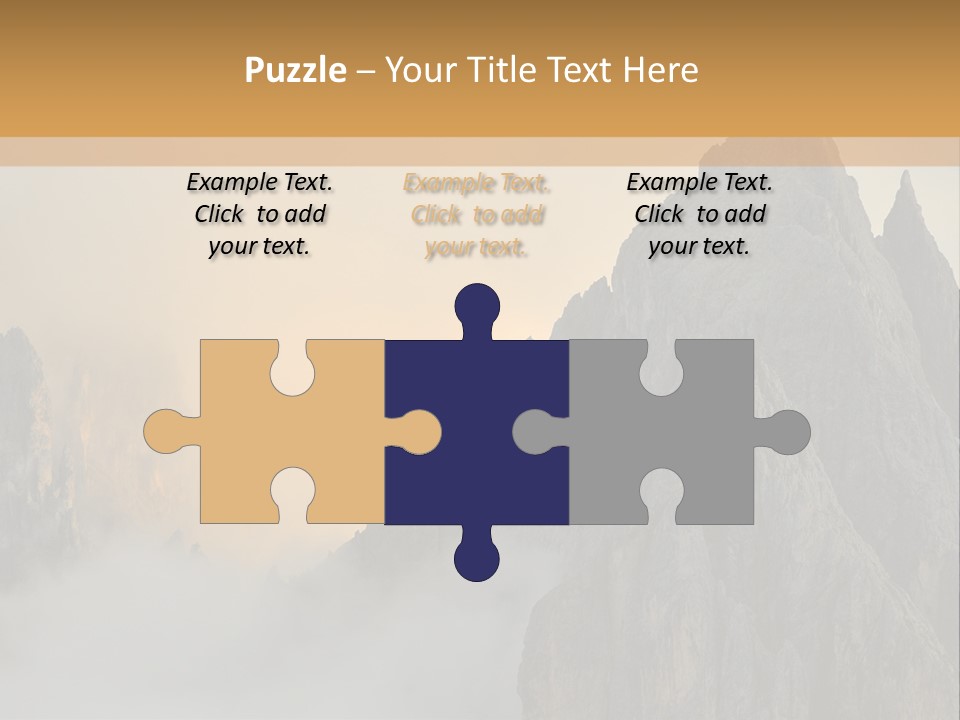 A Picture Of A Mountain With Clouds Coming Out Of It PowerPoint Template