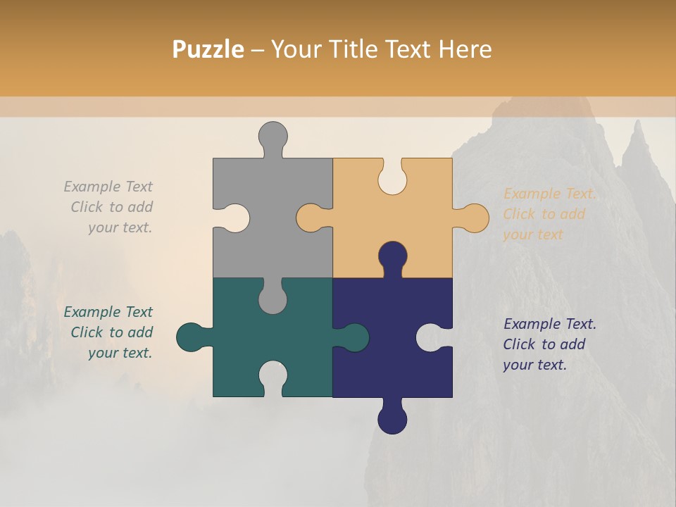 A Picture Of A Mountain With Clouds Coming Out Of It PowerPoint Template