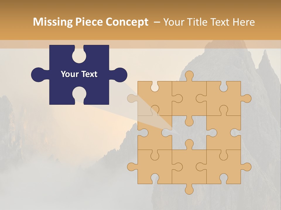 A Picture Of A Mountain With Clouds Coming Out Of It PowerPoint Template