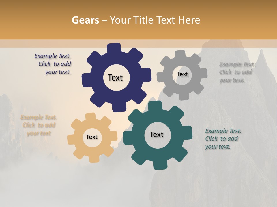 A Picture Of A Mountain With Clouds Coming Out Of It PowerPoint Template