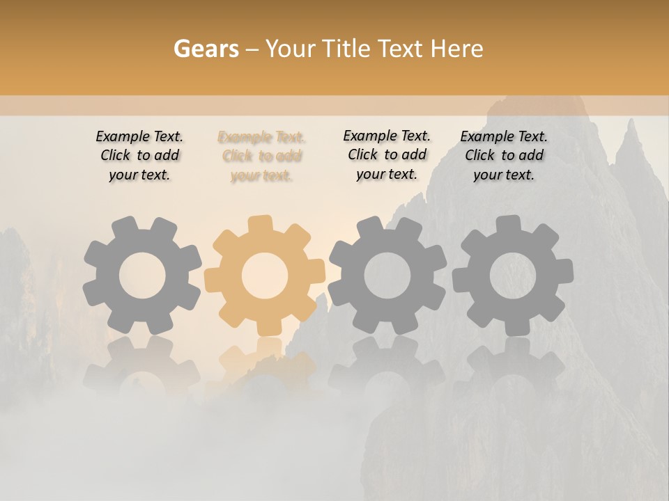 A Picture Of A Mountain With Clouds Coming Out Of It PowerPoint Template