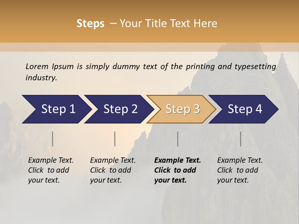 A Picture Of A Mountain With Clouds Coming Out Of It PowerPoint Template