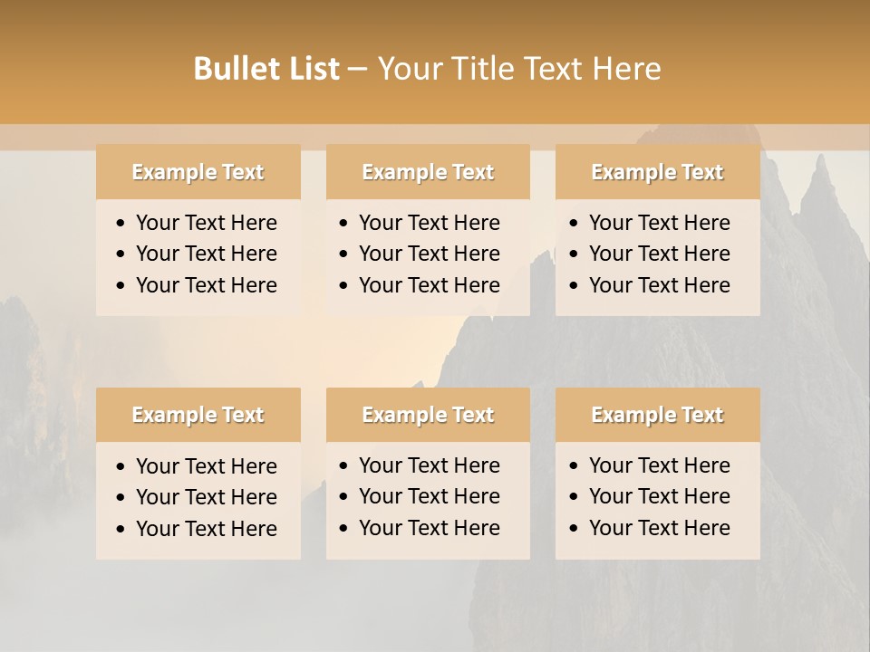 A Picture Of A Mountain With Clouds Coming Out Of It PowerPoint Template