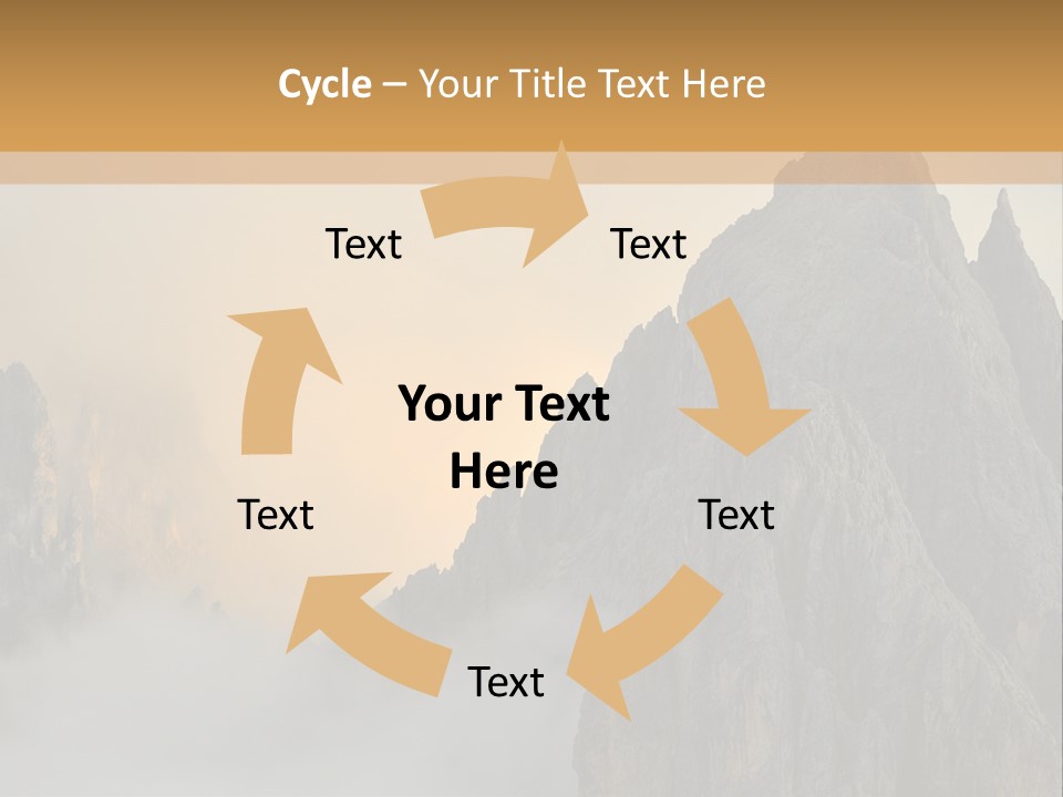 A Picture Of A Mountain With Clouds Coming Out Of It PowerPoint Template