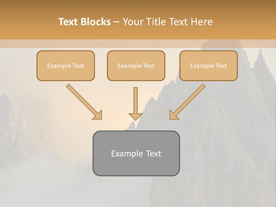 A Picture Of A Mountain With Clouds Coming Out Of It PowerPoint Template