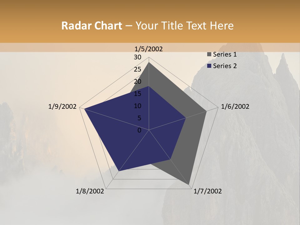 A Picture Of A Mountain With Clouds Coming Out Of It PowerPoint Template