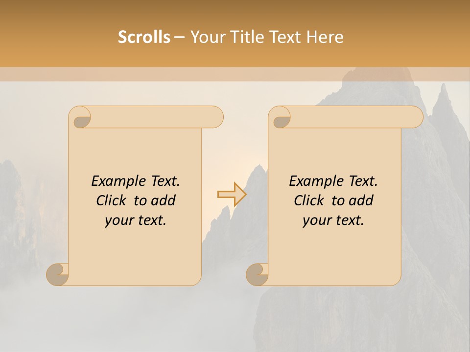 A Picture Of A Mountain With Clouds Coming Out Of It PowerPoint Template
