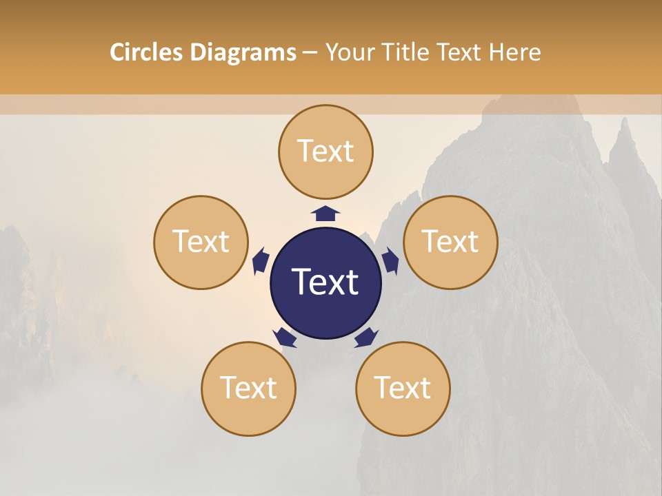 A Picture Of A Mountain With Clouds Coming Out Of It PowerPoint Template