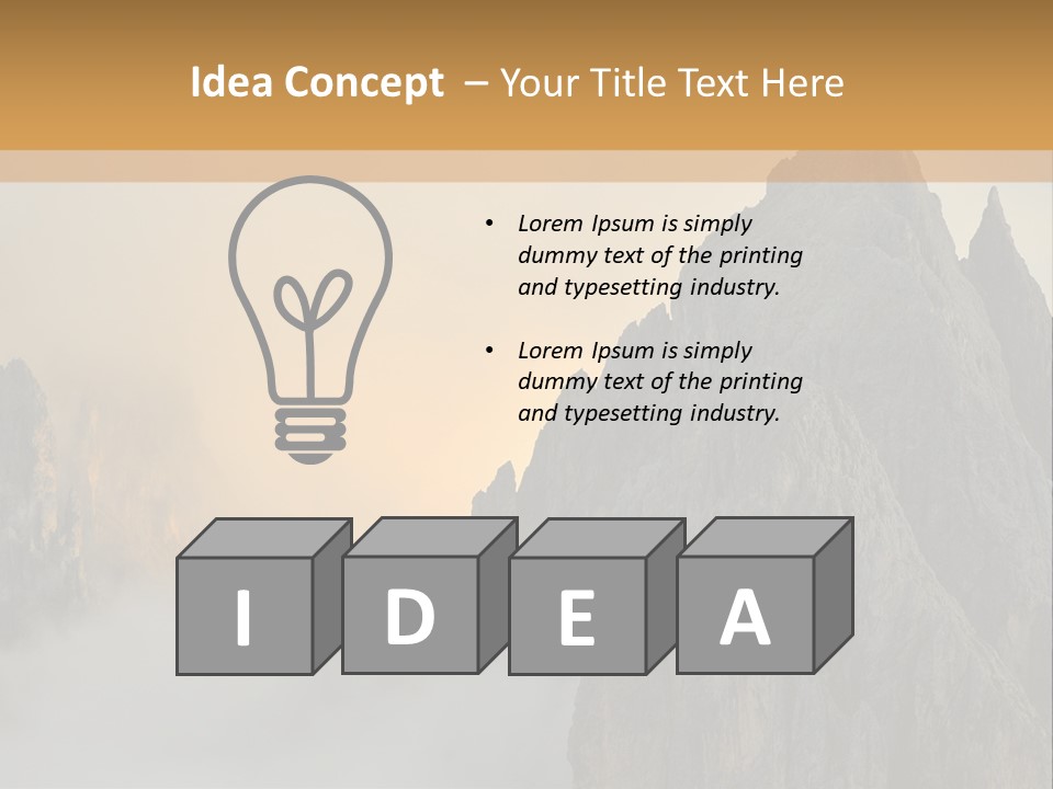A Picture Of A Mountain With Clouds Coming Out Of It PowerPoint Template