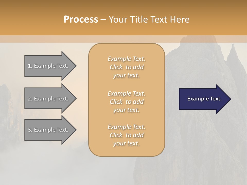 A Picture Of A Mountain With Clouds Coming Out Of It PowerPoint Template