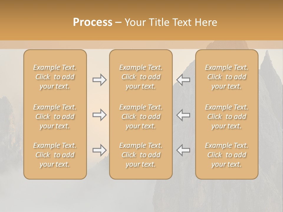 A Picture Of A Mountain With Clouds Coming Out Of It PowerPoint Template