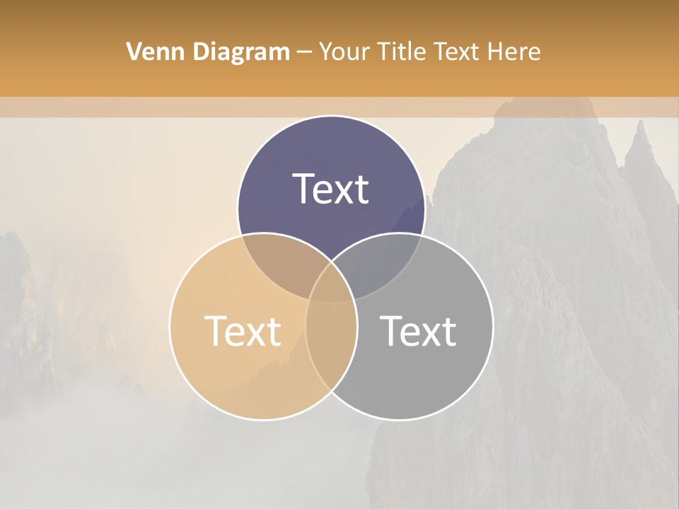 A Picture Of A Mountain With Clouds Coming Out Of It PowerPoint Template