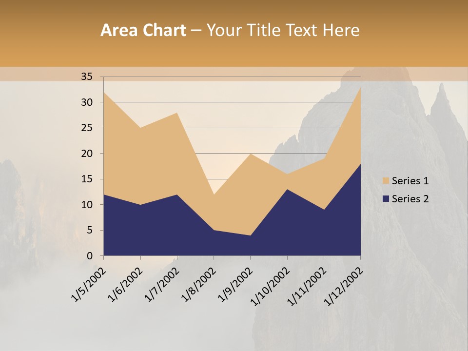 A Picture Of A Mountain With Clouds Coming Out Of It PowerPoint Template