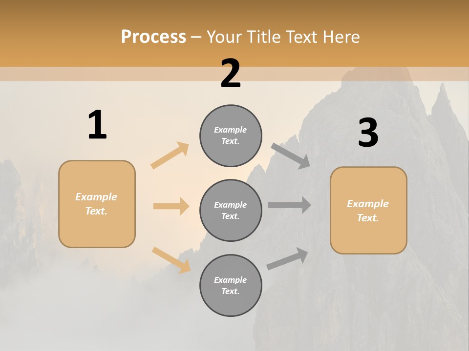 A Picture Of A Mountain With Clouds Coming Out Of It PowerPoint Template