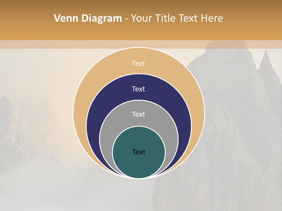 A Picture Of A Mountain With Clouds Coming Out Of It PowerPoint Template