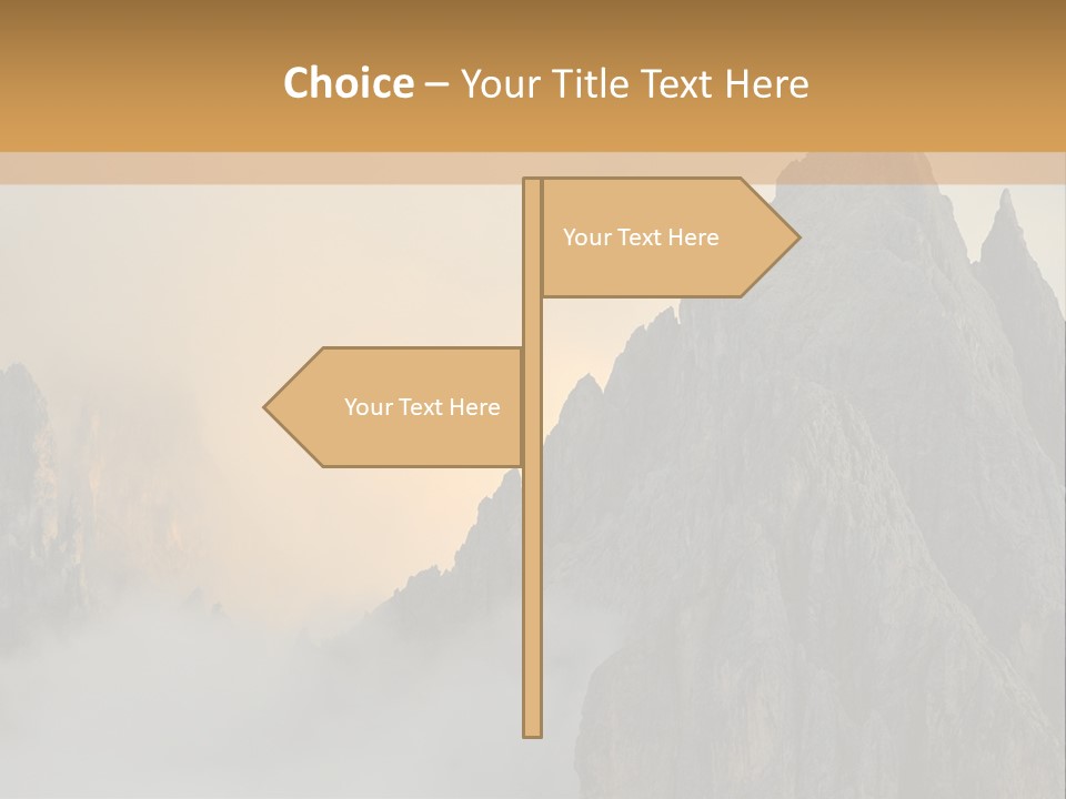 A Picture Of A Mountain With Clouds Coming Out Of It PowerPoint Template