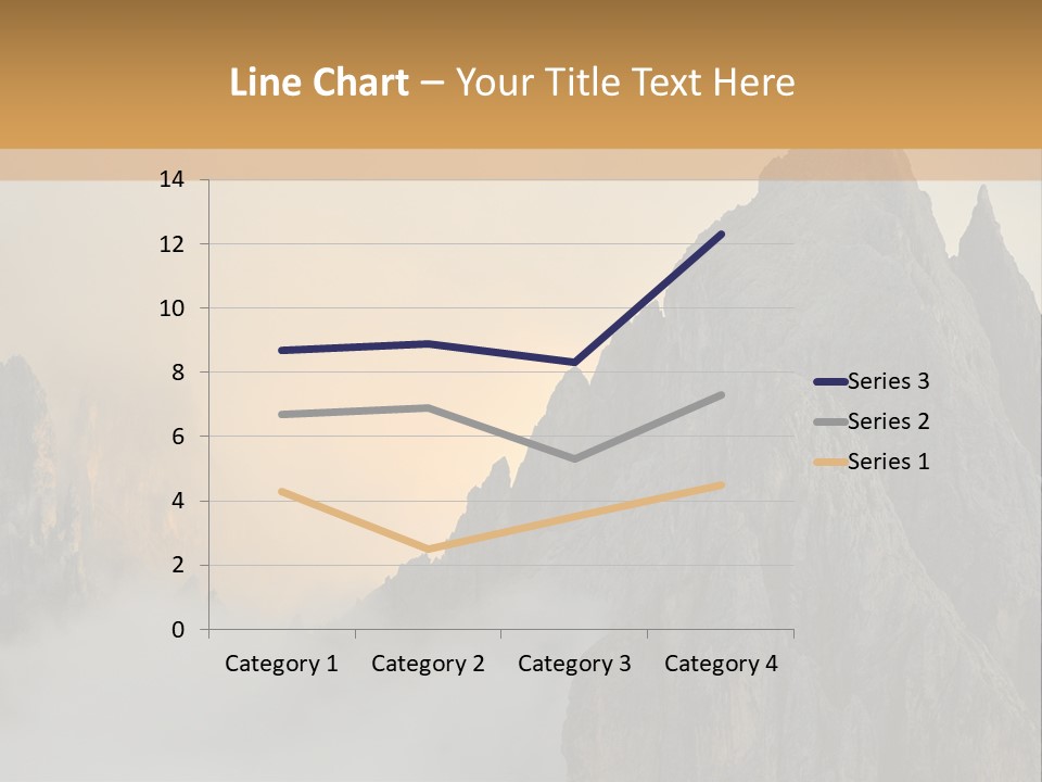 A Picture Of A Mountain With Clouds Coming Out Of It PowerPoint Template