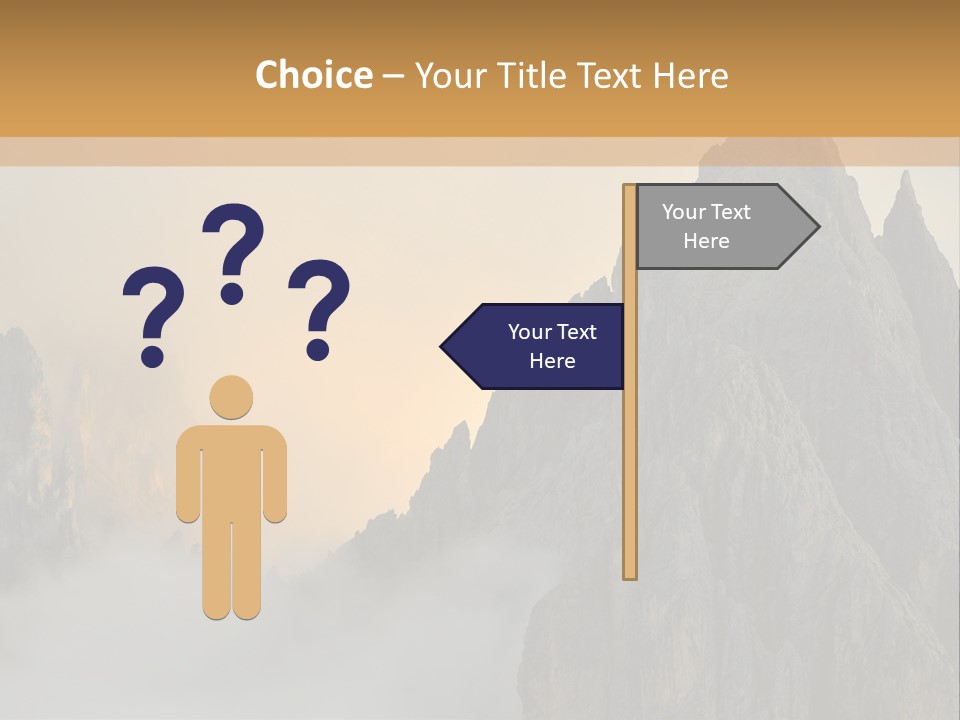 A Picture Of A Mountain With Clouds Coming Out Of It PowerPoint Template