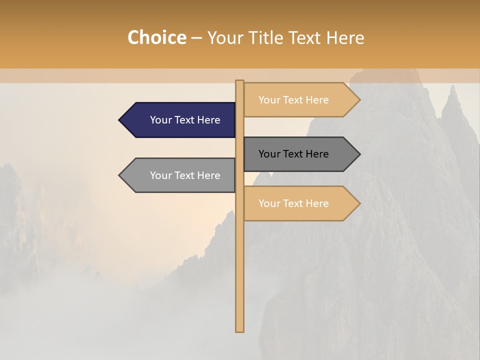 A Picture Of A Mountain With Clouds Coming Out Of It PowerPoint Template