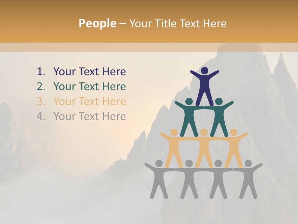 A Picture Of A Mountain With Clouds Coming Out Of It PowerPoint Template