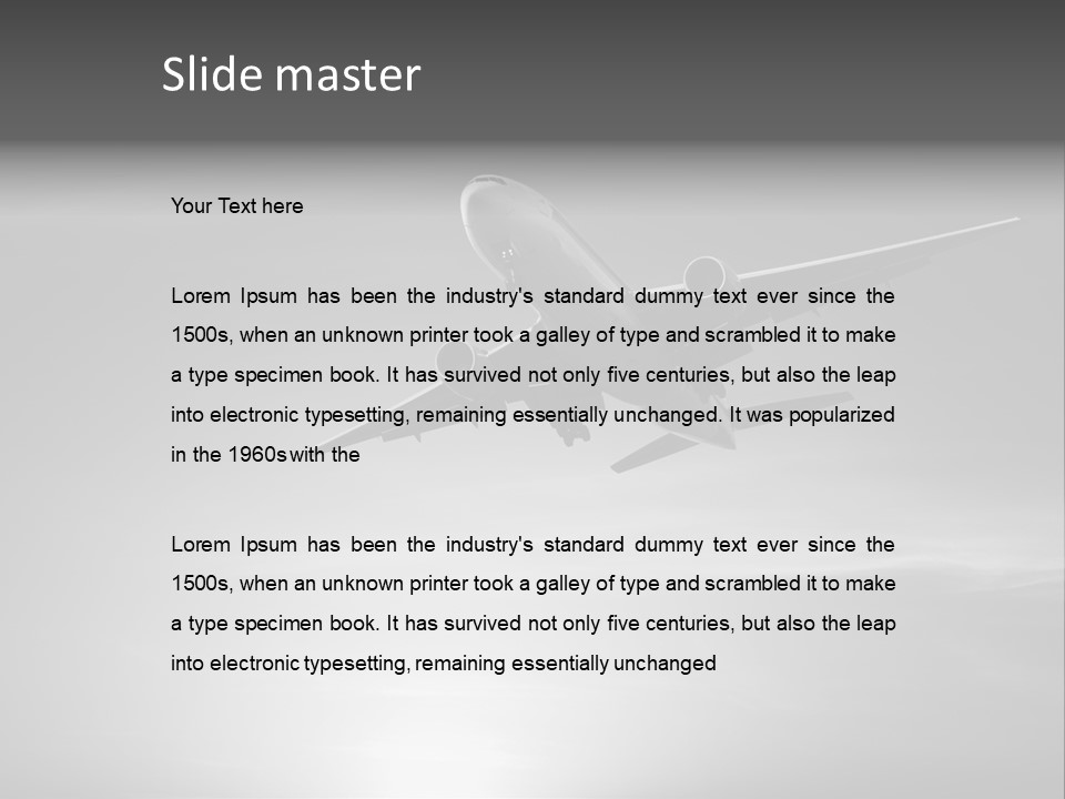 An Airplane Flying In The Sky With The Sun Behind It PowerPoint Template