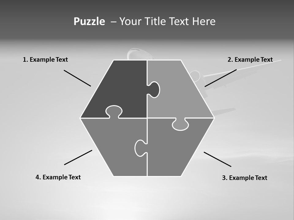 An Airplane Flying In The Sky With The Sun Behind It PowerPoint Template